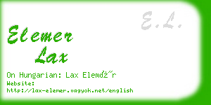 elemer lax business card
